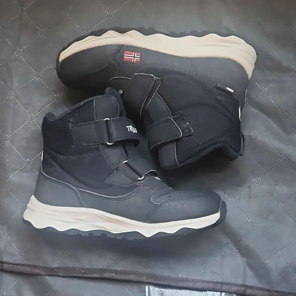 Trollkids Black Hafjell Winter Boots US Size 12.5